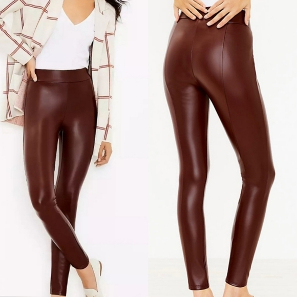 LOFT Faux Vegan Leather Skinny Pants - Picture 1 of 6